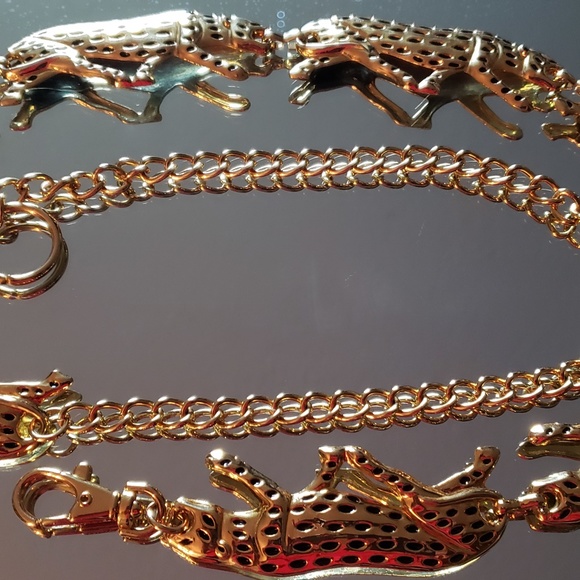 Leopard Link Gold Metal Belt main image 8